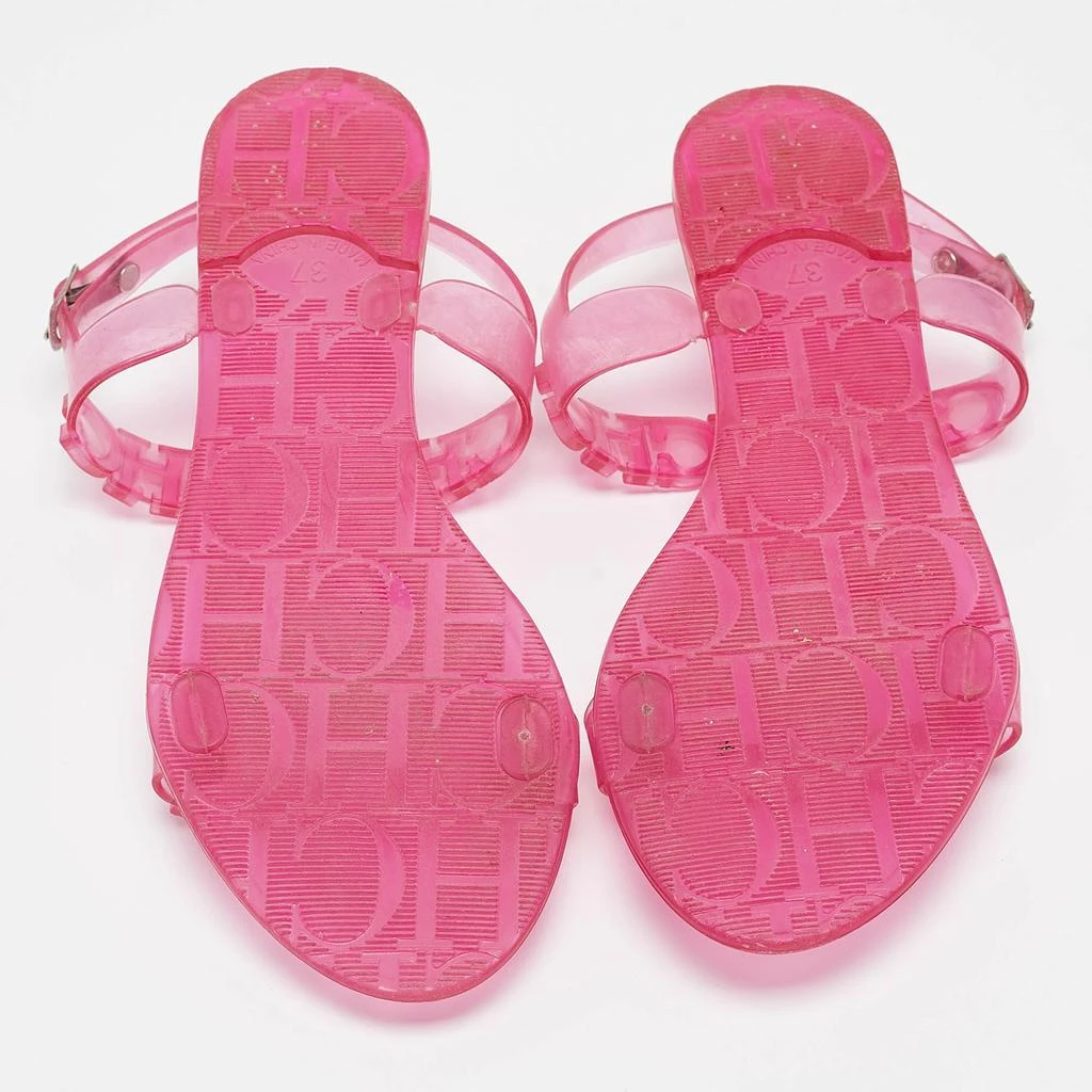 CH Carolina Herrera CH Carolina Herrera Pink Jelly Ankle Strap Flat Sandals Size 37 6