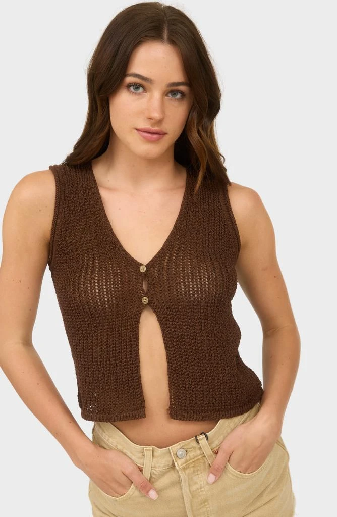 Blu Pepper Button Front Knit Sleeveless Top 6