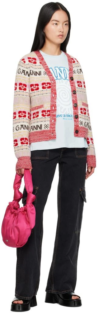 Ganni Blue Relaxed T-Shirt 4