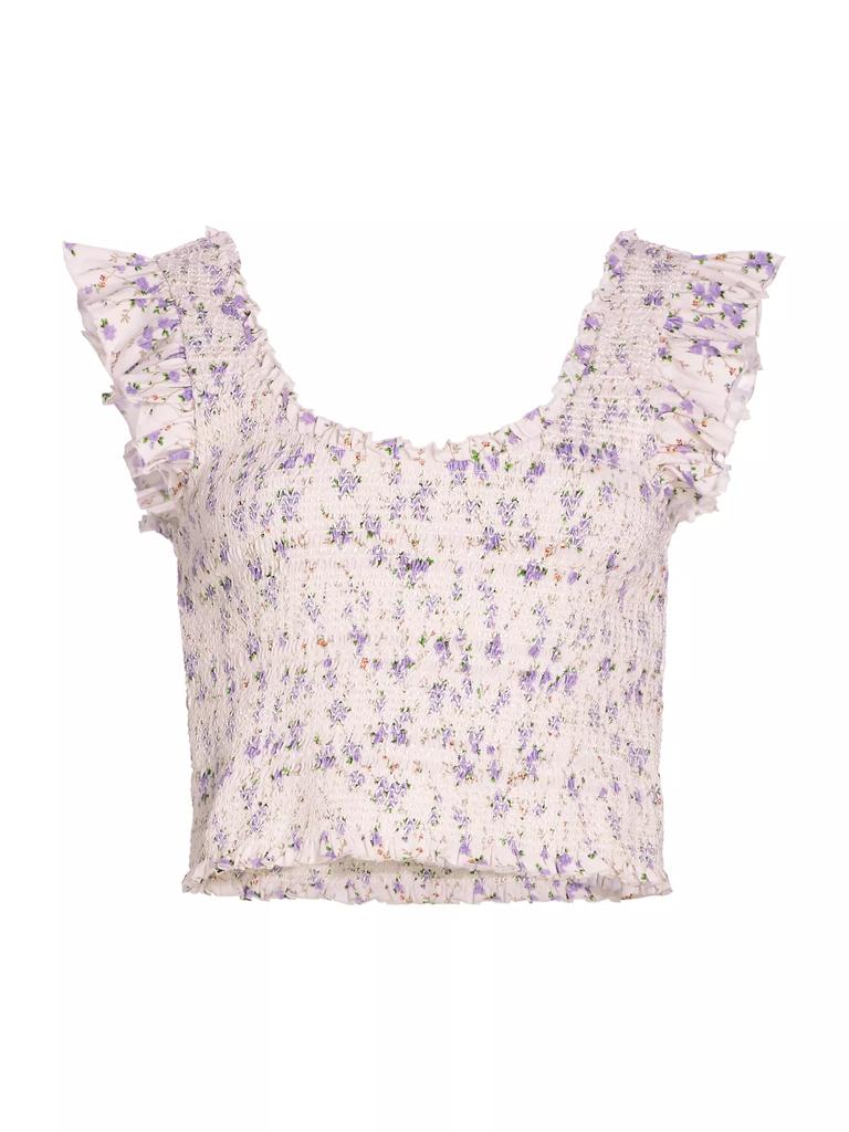 LoveShackFancy Dovi Smocked Floral Top