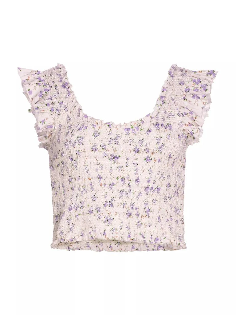 LoveShackFancy Dovi Smocked Floral Top 1