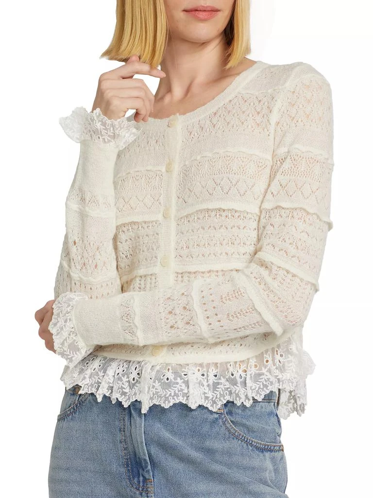 LoveShackFancy Norden Lace Wool Cardigan 6