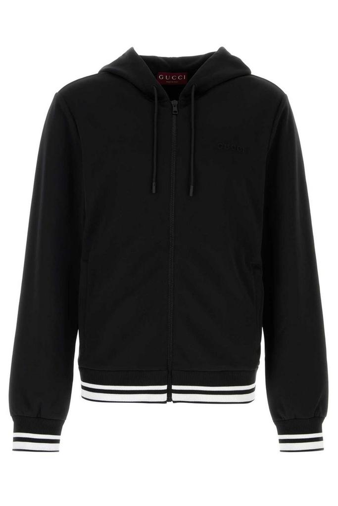 Shop Gucci Technical Jersey Hooded Zip Jacket on Sale at