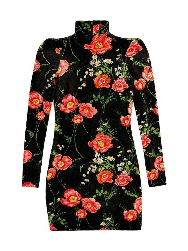 Balenciaga Poppy Velvet Turtleneck Dress 1