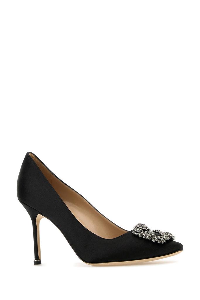 Manolo Blahnik Black satin Hangisi pumps