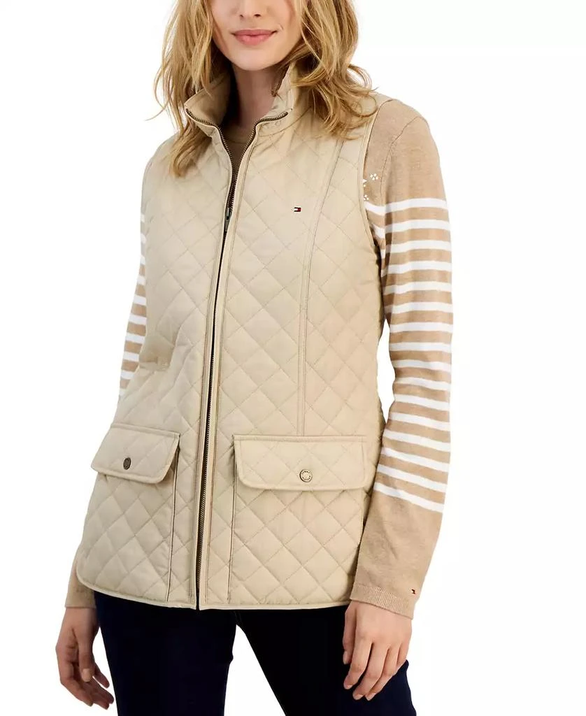 Tommy Hilfiger Women's Quilted Zip Front Vest 1
