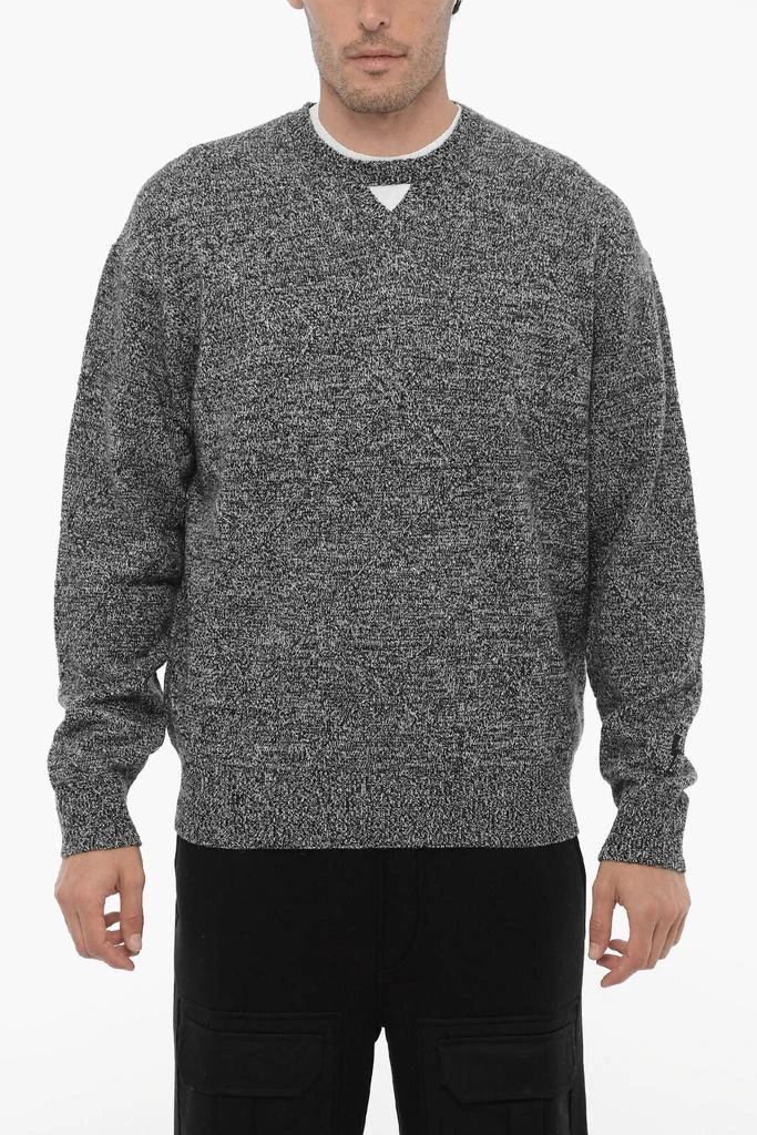 Neil Barrett Wool and Nylon Crew-neck Sweater with Cut Out Detail 1