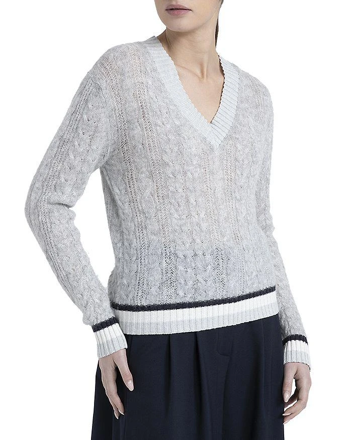 Peserico V Neck Cable Knit Sweater 1