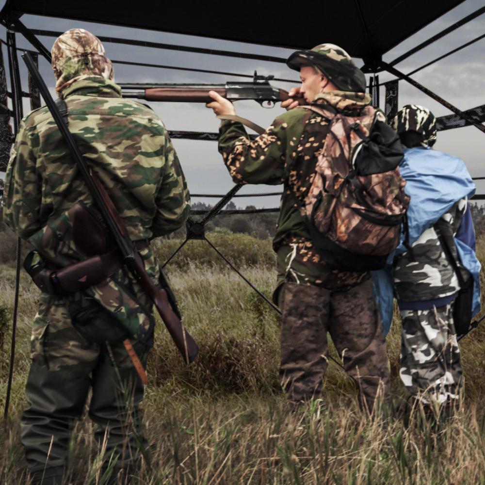 Hivvago 82 Inch Tall Hunting Blind 270Â° One Way See Through Ground Tent for 3-4 People