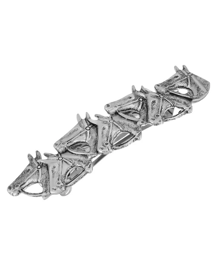 2028 Women's Silver-Tone Horse Heads Barrette 1
