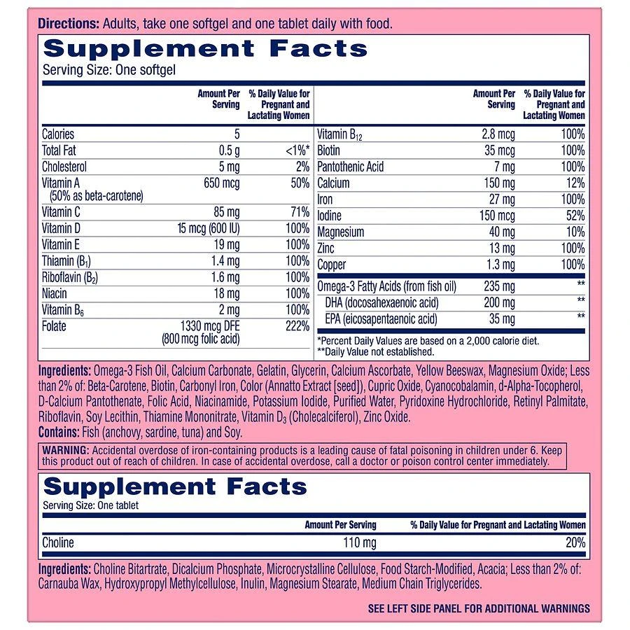 One A Day Prenatal Advanced Multivitamin With Choline, DHA, Folic Acid and Iron 4