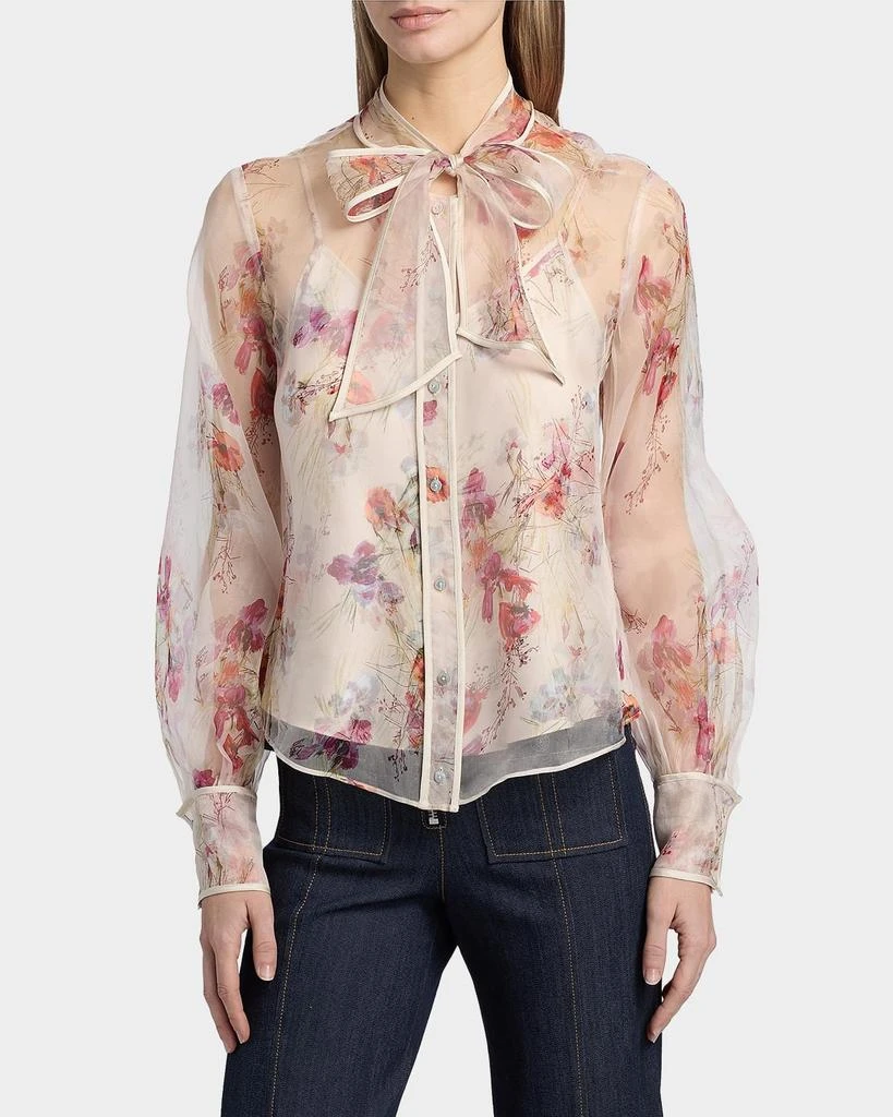 Cinq a Sept Farouz Iris Bouquet Silk Organza Top 4