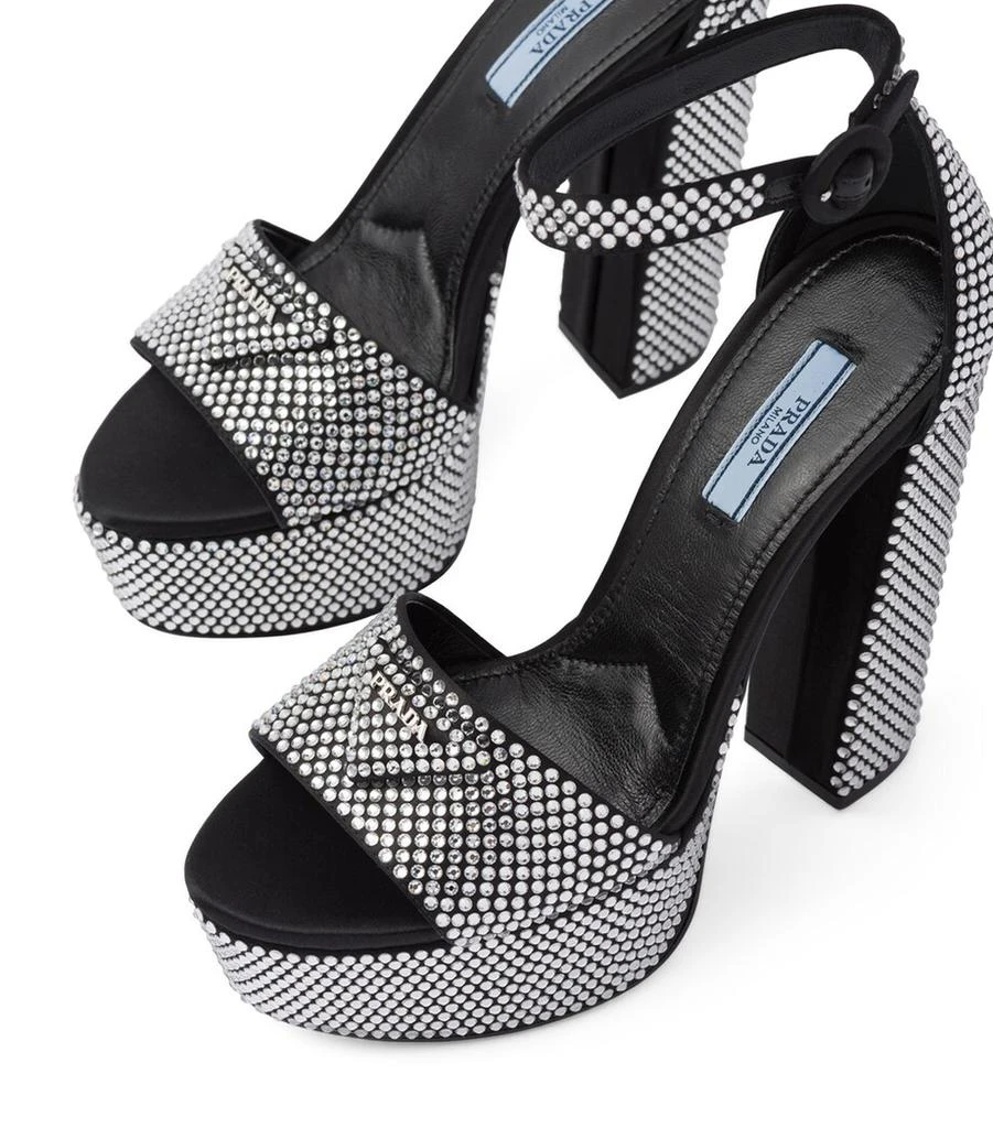 Prada Crystal-Embellished Platform Sandals 135 6