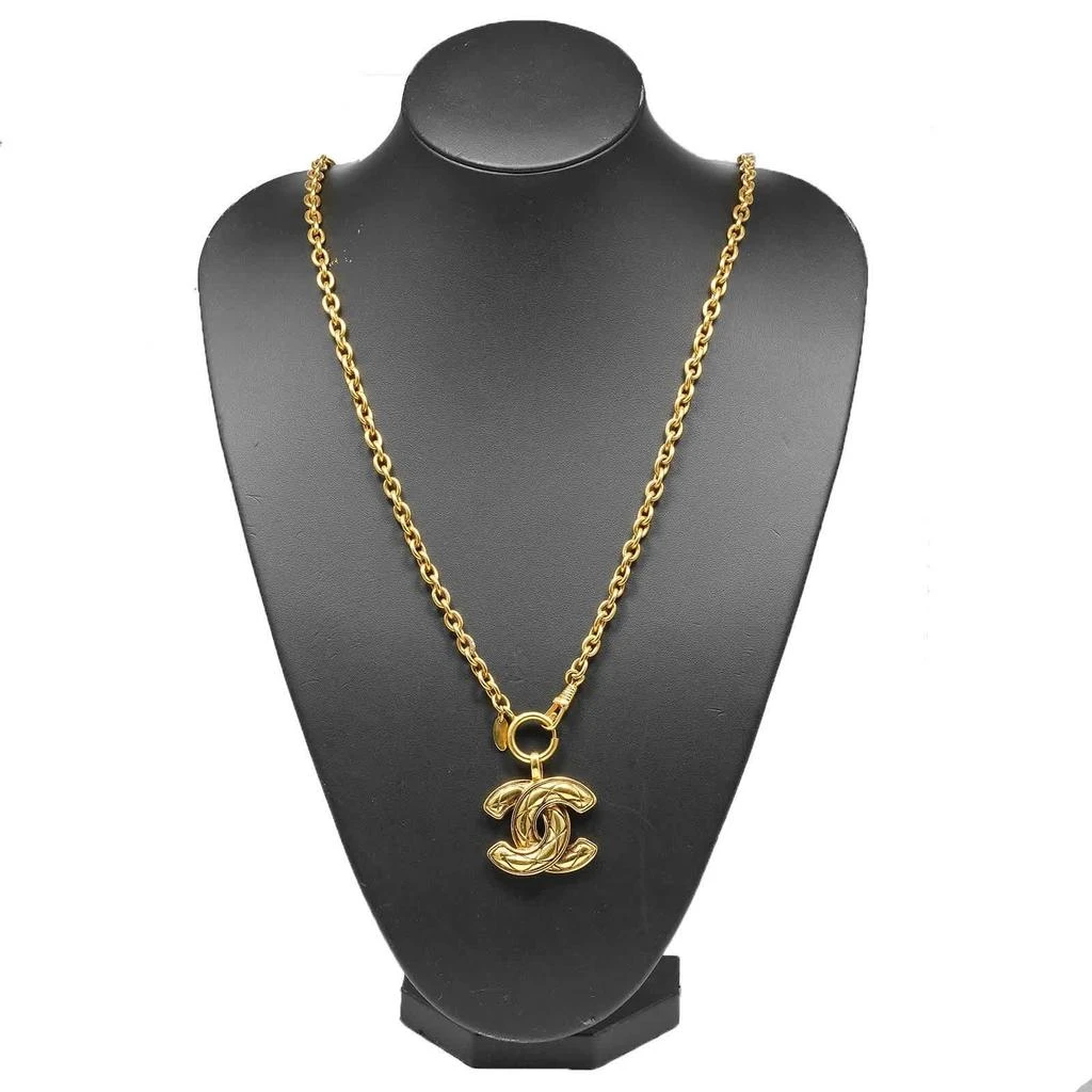 Chanel Vintage Cc Pendant Necklace Quilted Metal _Plated Necklace Jewelry (Pre-Owned)