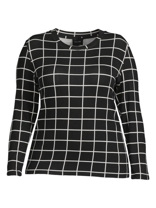 Cliché Plus Windowpane Long Sleeve Top 3