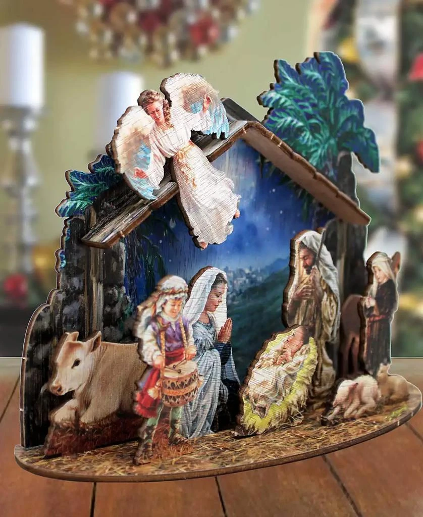 Designocracy Nativity with Angel Village 7" Christmas Nativity Table Decoration G. DeBrekht 2