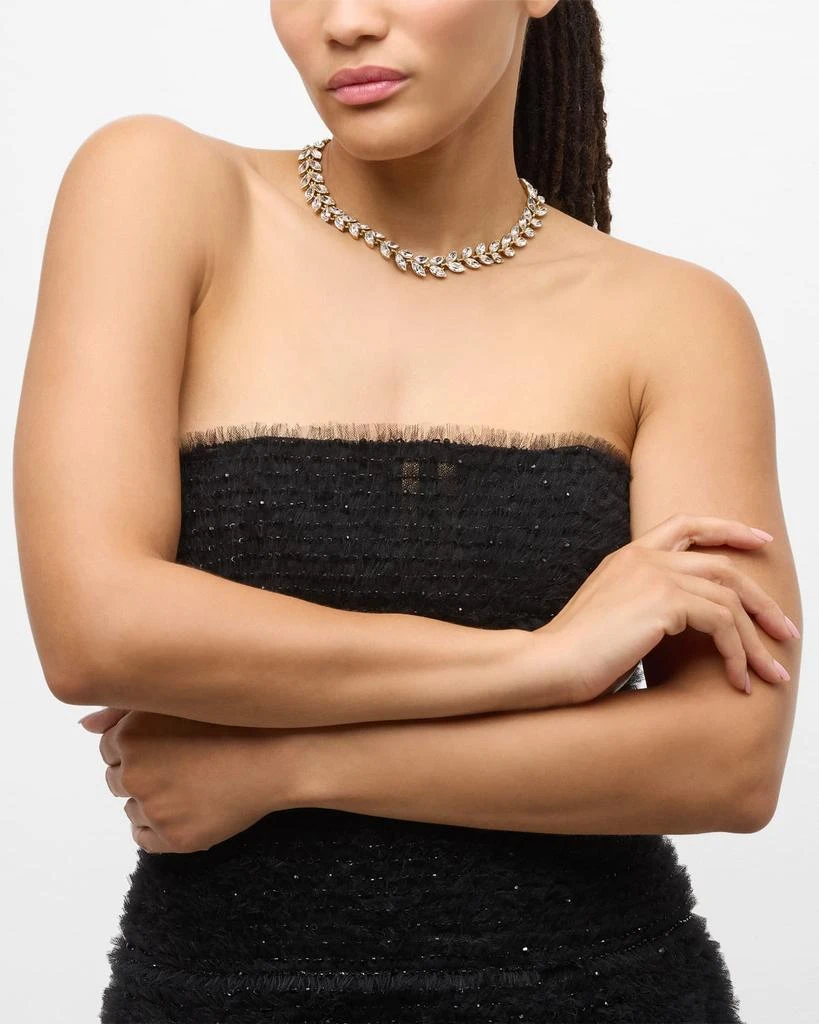 Oscar de la Renta Crystal Leaf Necklace 5
