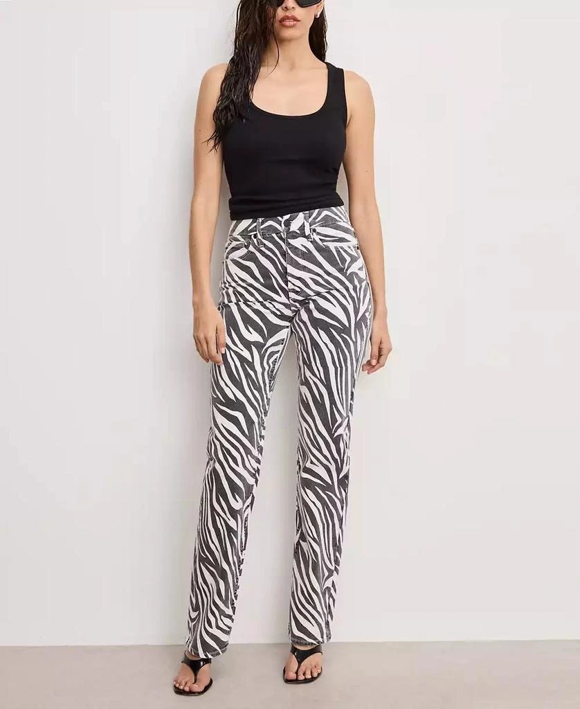 Good American Women's Zebra Good Icon Straight Jeans 2