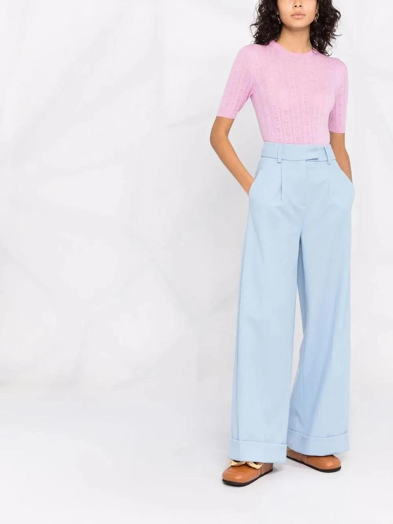 Salvatore Ferragamo Ferragamo Gancini-Pattern Short-Sleeve Knitted Top 5