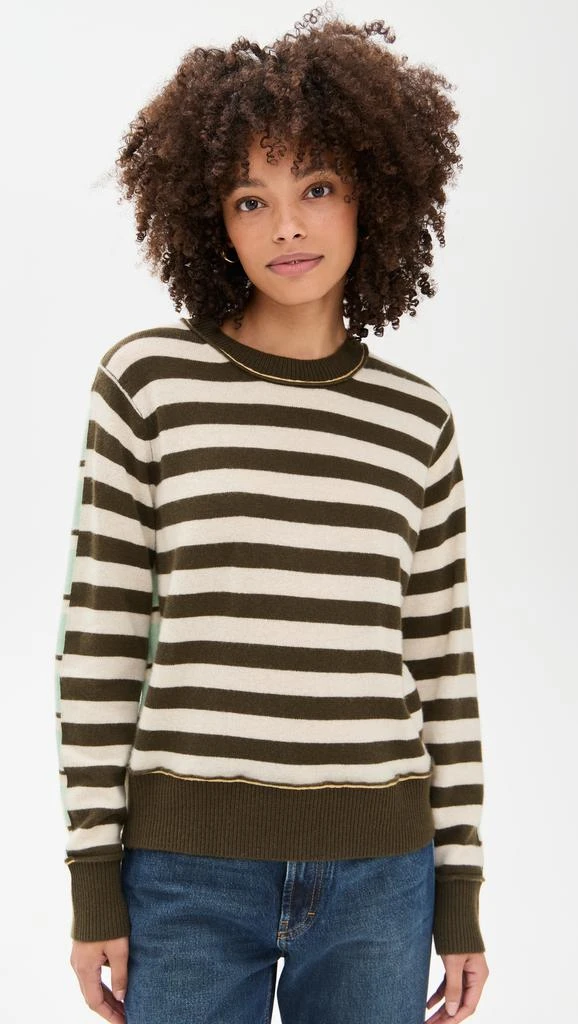 White + Warren Cashmere Mixed Stripe Crew Sweater 6