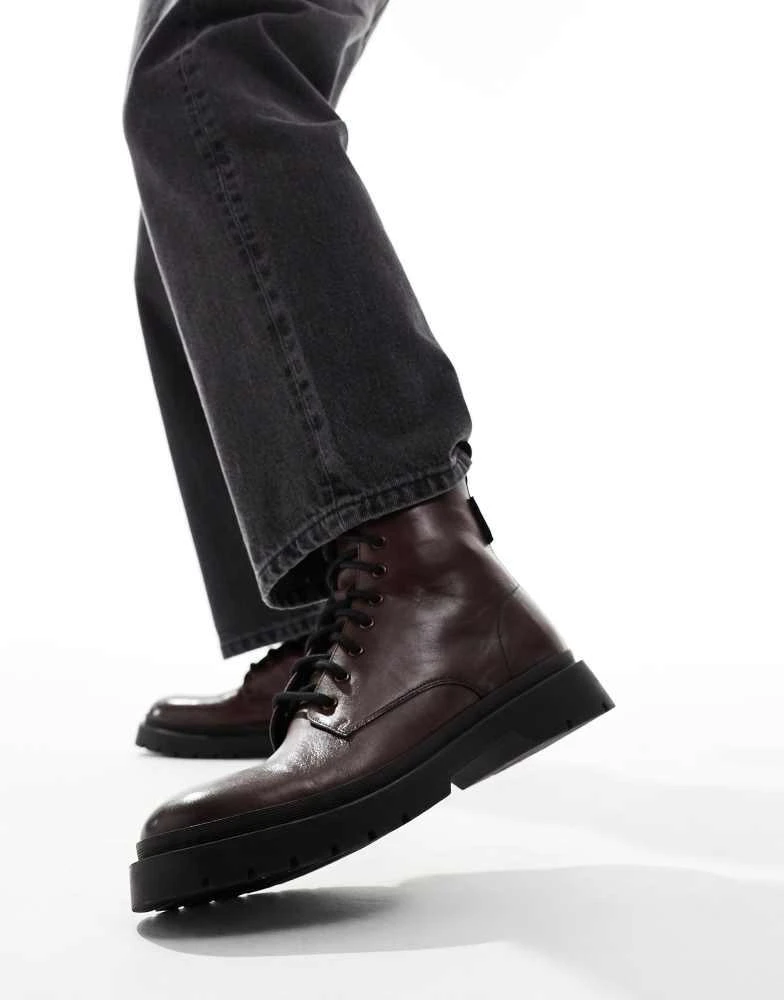WALK LONDON Walk London Callum Lace boot in brown leather 2