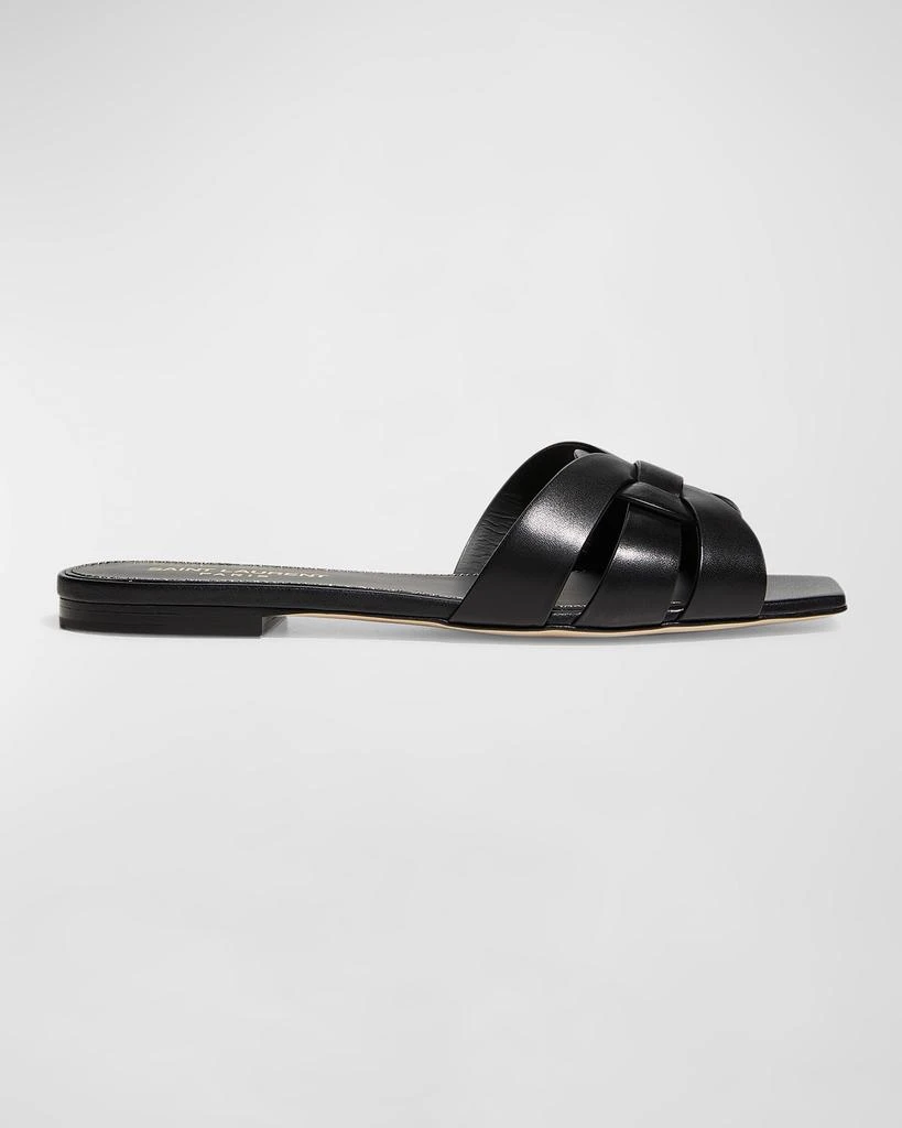 Yves Saint Laurent Woven Leather Sandal Slide 1