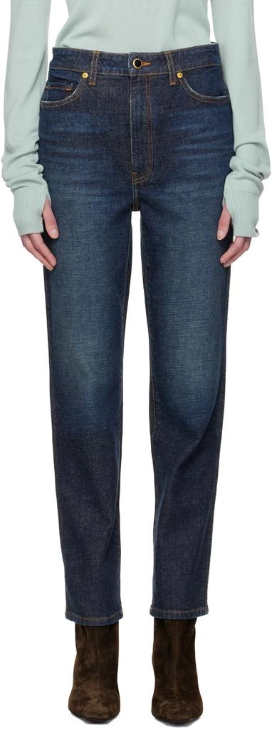 Khaite Navy Abigail Stretch Jeans 1