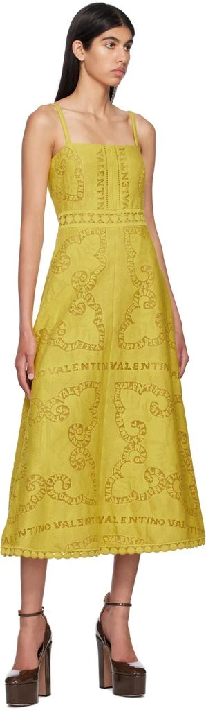 Valentino Yellow Jacquard Midi Dress 4