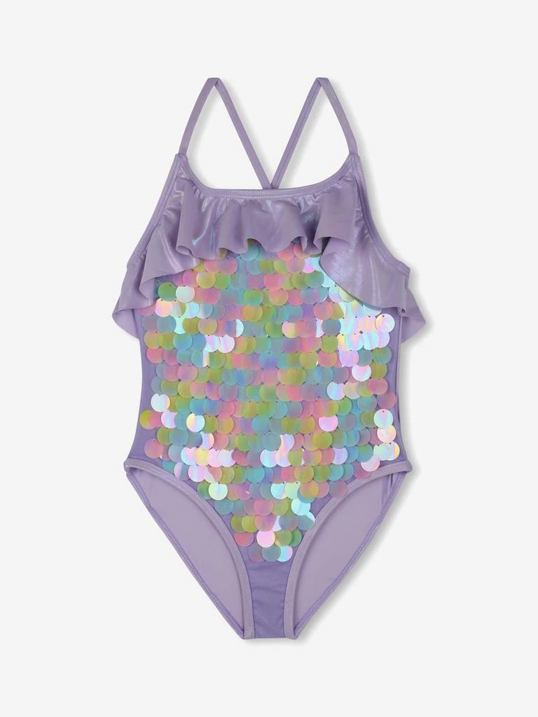 Billieblush Girls Sequin Ruffle Swimsuit in Multicolour 1