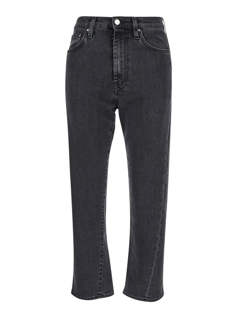 Totême Grey Jeans With High Waist And Belt Loops In Denim Woman