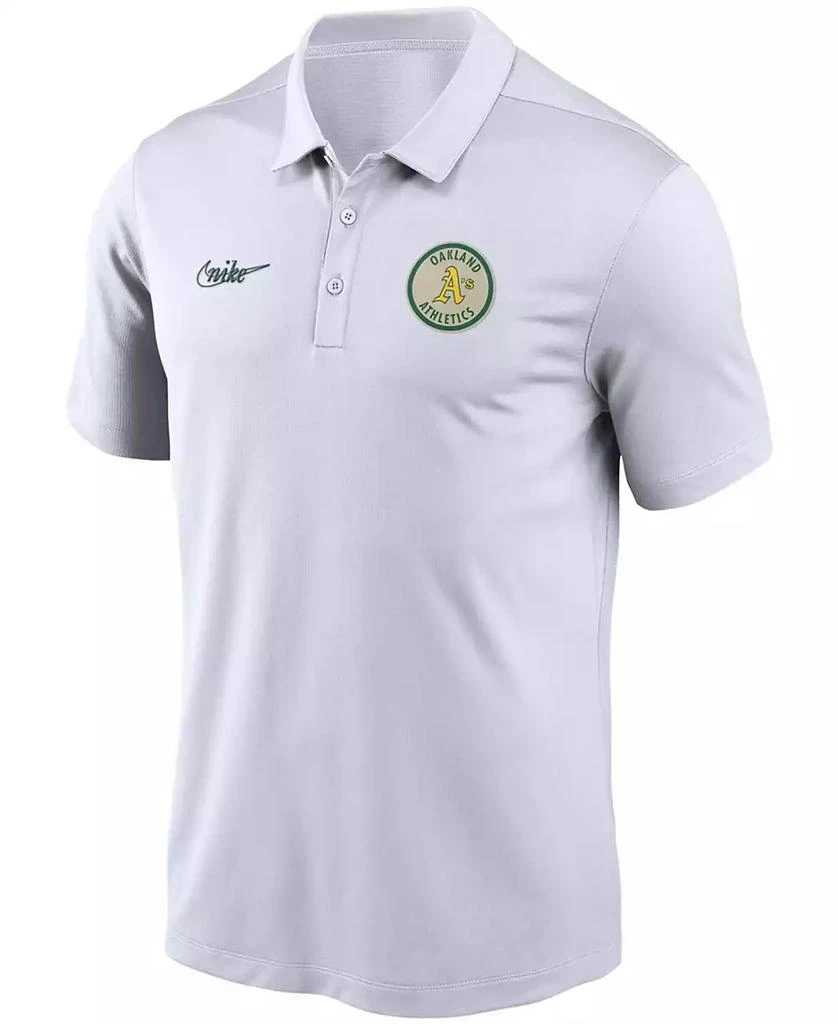 NIKE Men's White Oakland Athletics Cooperstown Collection Logo Franchise Performance Polo 2