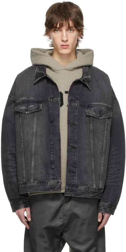 Essentials Black Faded Denim Jacket 1