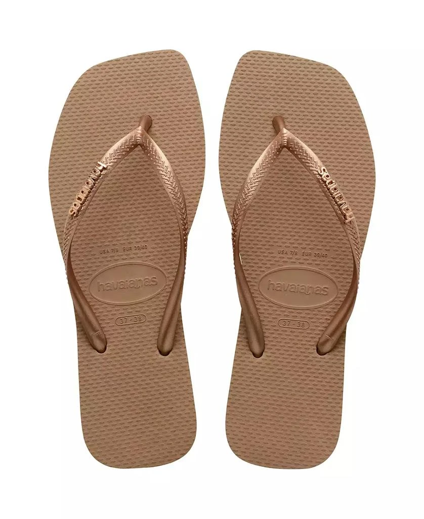 Havaianas Women
s Slim Square Logo Metallic Sandals 4