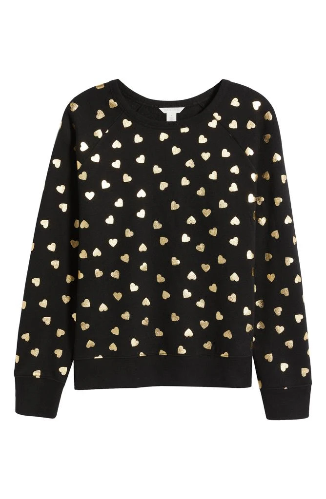 Caslon Heart Foil Print Graphic Sweatshirt 5