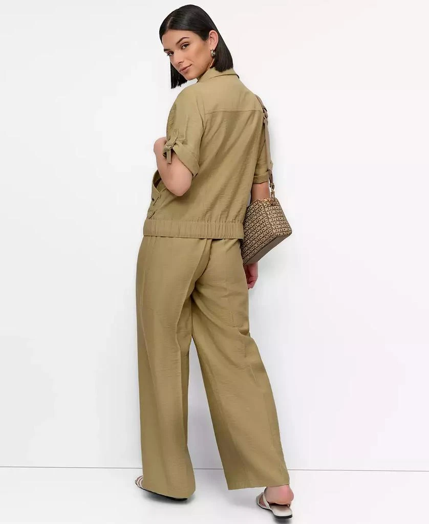 DKNY Women's Snap-Front Roll-Tab Short-Sleeve Jacket 8