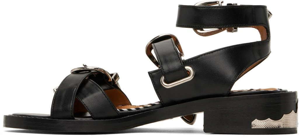 Toga Pulla SSENSE Exclusive Black Metal Leather Sandals 3
