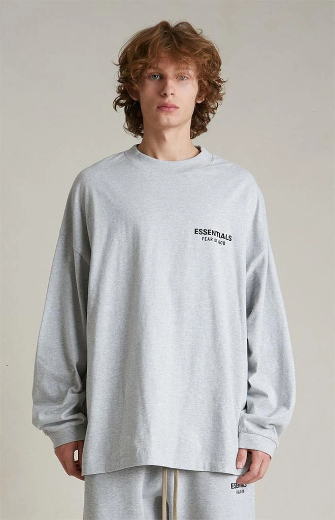 Essentials Light Heather Grey Long Sleeve T-Shirt 2