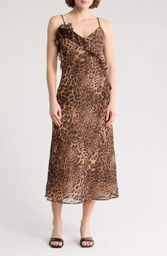Lush Rosette Ruffle Body-Con Midi Dress 1