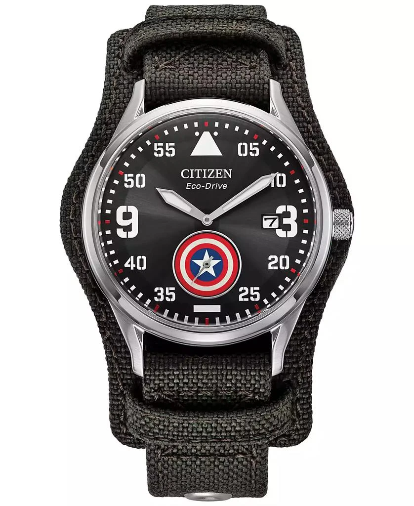 Citizen Eco-Drive Men's Marvel Captain America Forever Gray Fabric Strap Watch 40mm 1