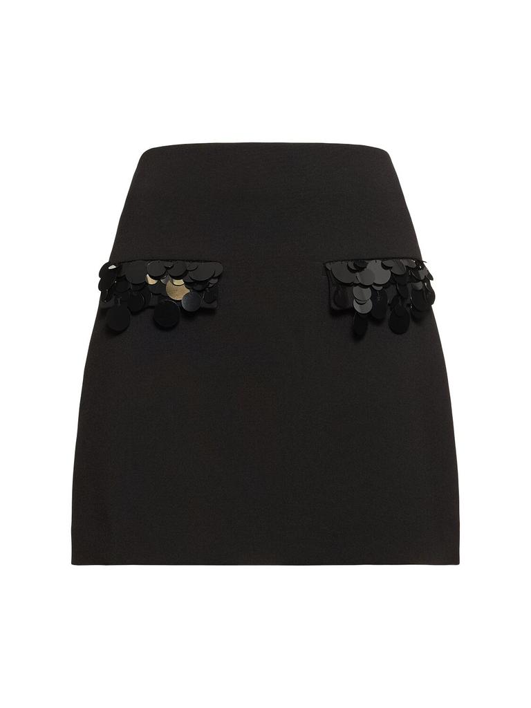 MSGM Double Crepe Cady Mini Skirt W/sequins