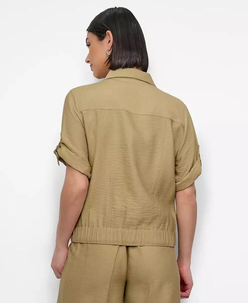DKNY Women's Snap-Front Roll-Tab Short-Sleeve Jacket 2