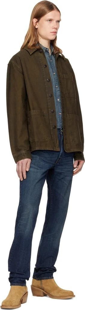 RRL Brown Reverse-Sateen Overshirt 4