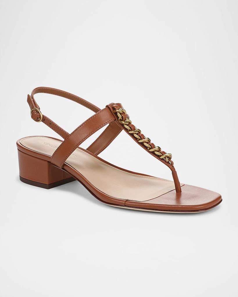 VERONICA BEARD Andie Leather Chain Slingback Sandals 3