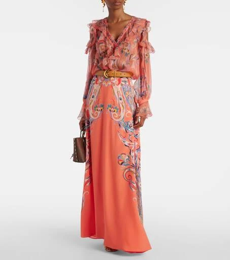 ETRO Printed ruffled silk blouse 2