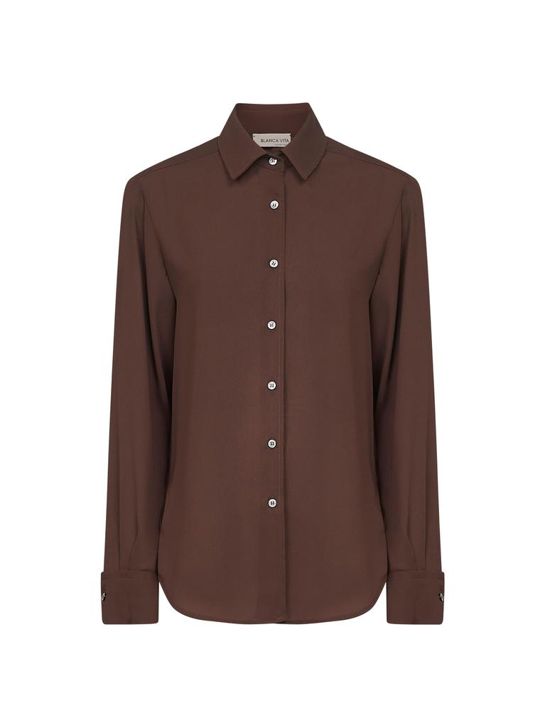 BLANCA VITA BLANCA VITA | Brown crepe Corten shirt | Women | 40