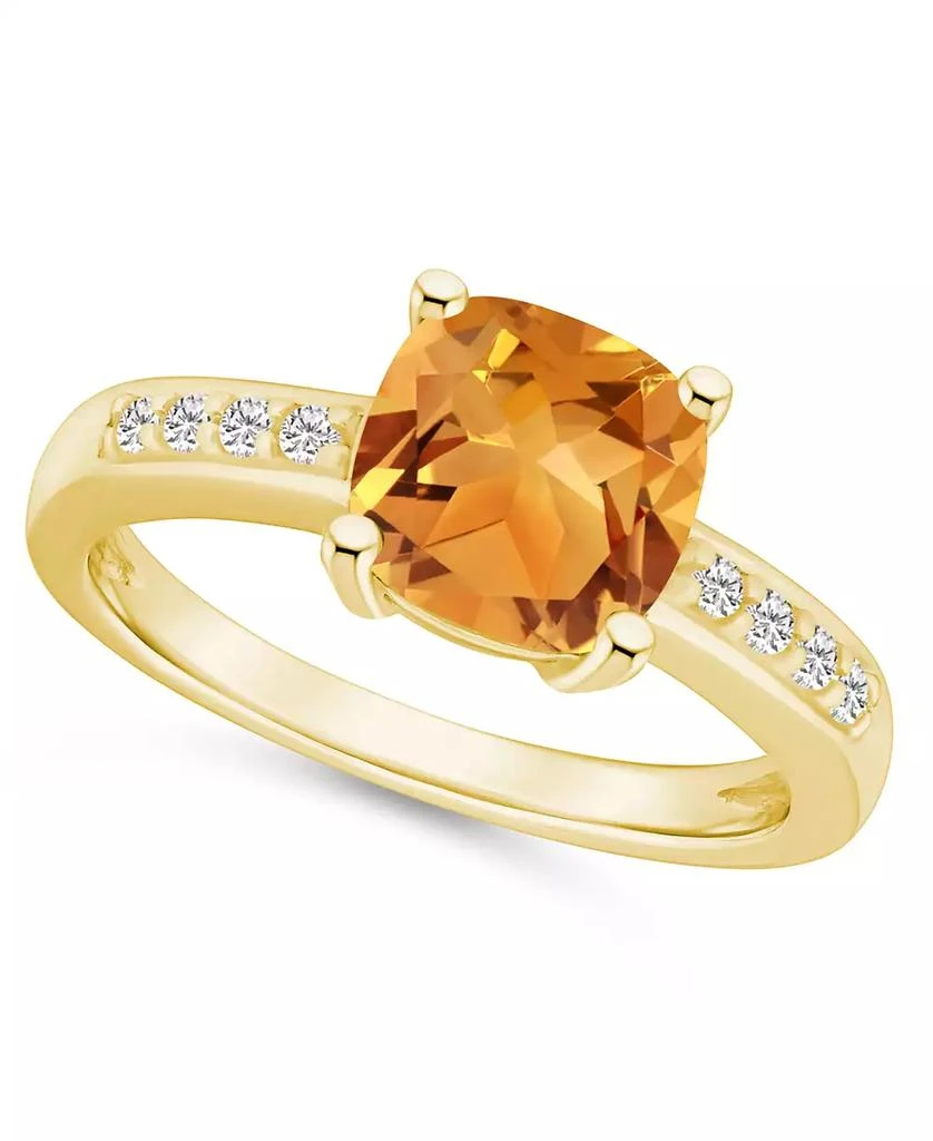 Macy
s Citrine and Diamond Ring (2 ct.t.w and 1/8 ct.t.w) 14K Yellow Gold