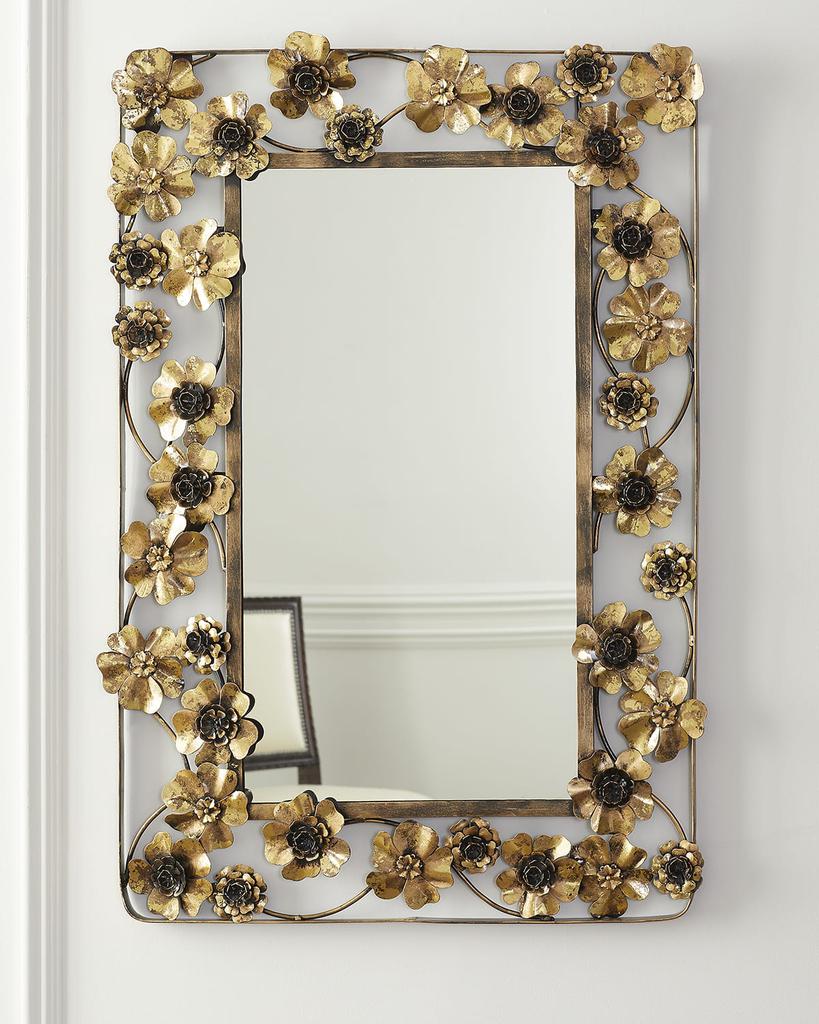 Jamie Young Rectangle Floral Mirror