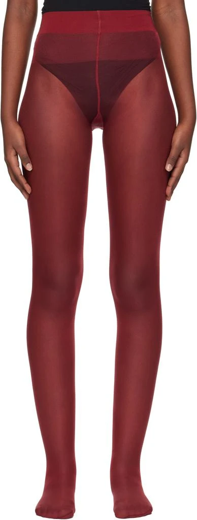 Wolford Burgundy Satin Touch 20 Tights 1