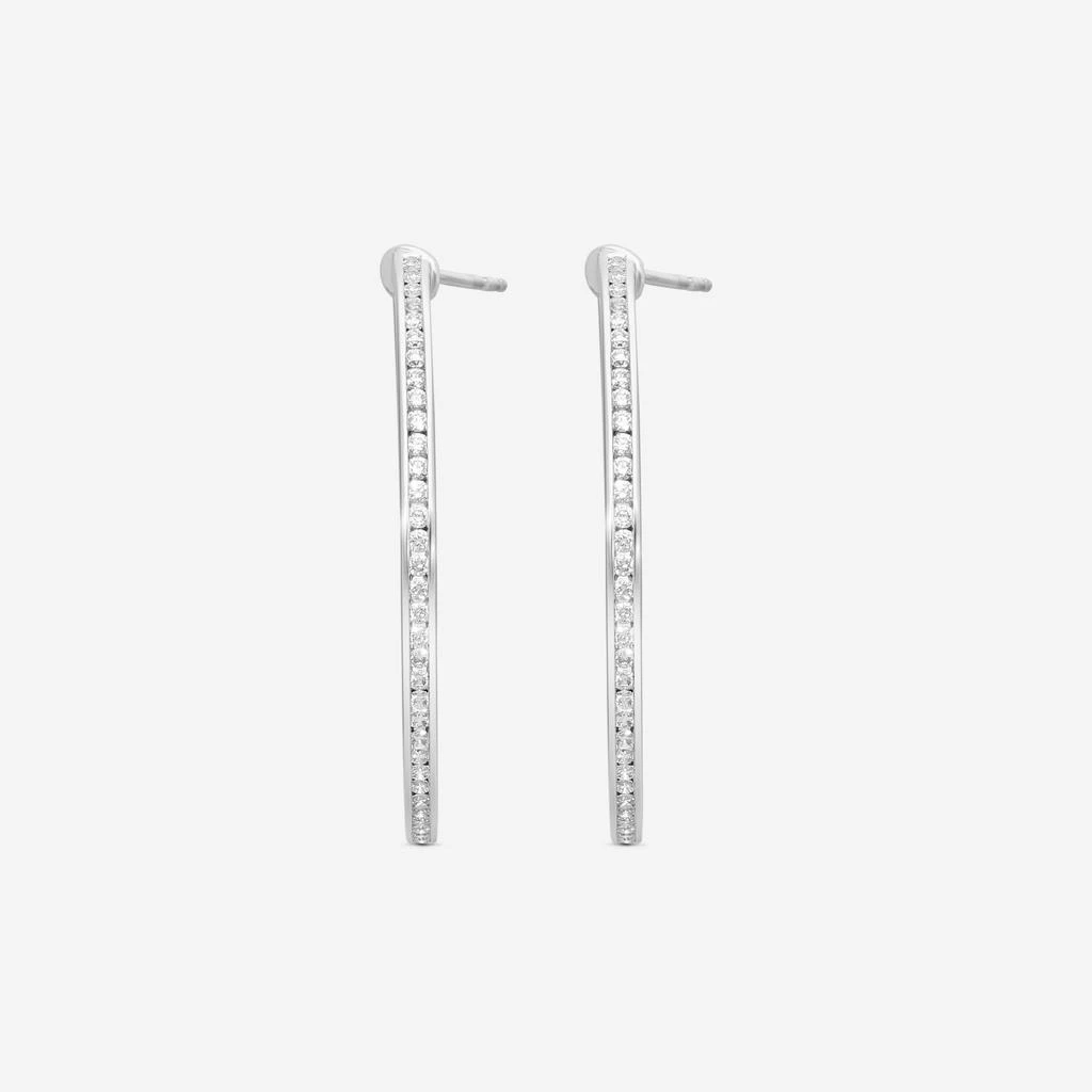 Mémoire Mémoire Channel Set 18K White Gold Diamond Round Hoop Earrings CHHO263-copy 4