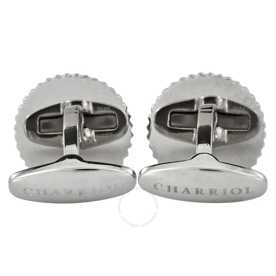 Charriol Men's Steel / Black Logo Cufflinks 3